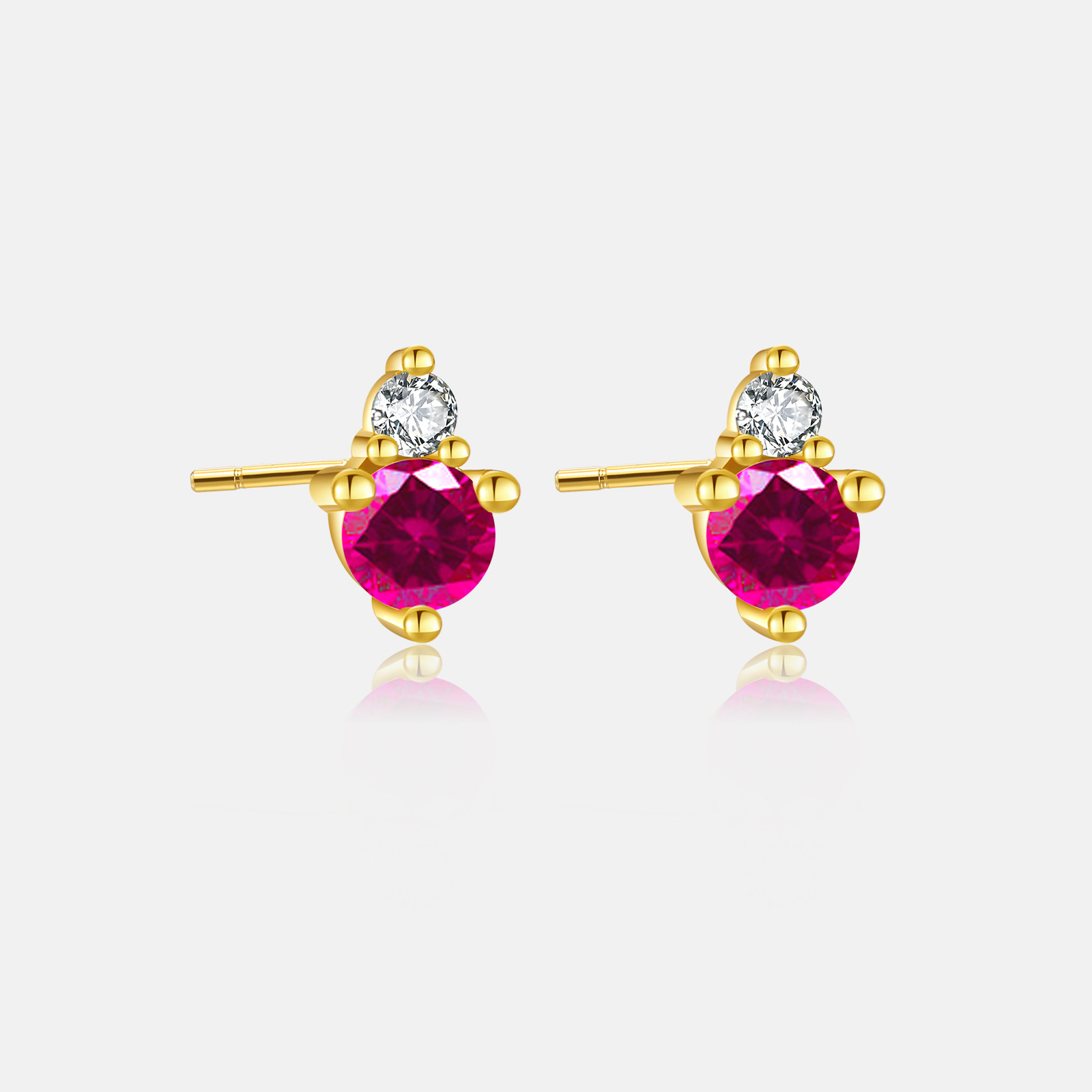 4g Weight 0.05µm-0.08µm Gold Plating Thickness Electroplating Gold Plating Process 925 Sterling Silver Ear Needle Material 18K Real Gold Plated Plating Material Birthstone Inlay Material Ear Studs Classification 1 Pair Quantity Holiday, Daily Occasion 925 Sterling Silver Material Round Pattern Women's Gender Casual, Simple Style Style Inlay Craft 1 Pair 925 Sterling Silver Birthstone Round Ear Studs 11