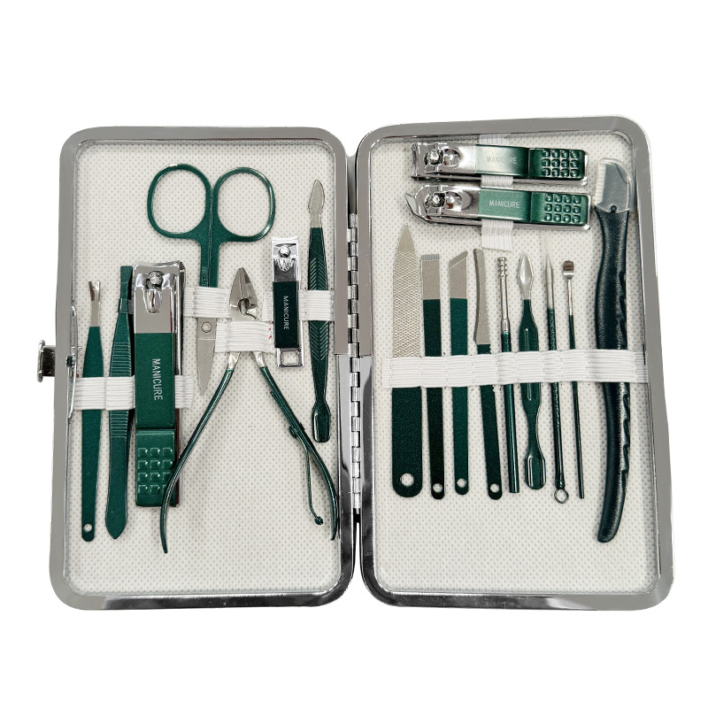 Nuevo set de cortaúñas transfronterizo, cortaúñas de alta calidad, set de 24 piezas, tijeras para uñas de uso doméstico, herramientas de manicura y pedicura