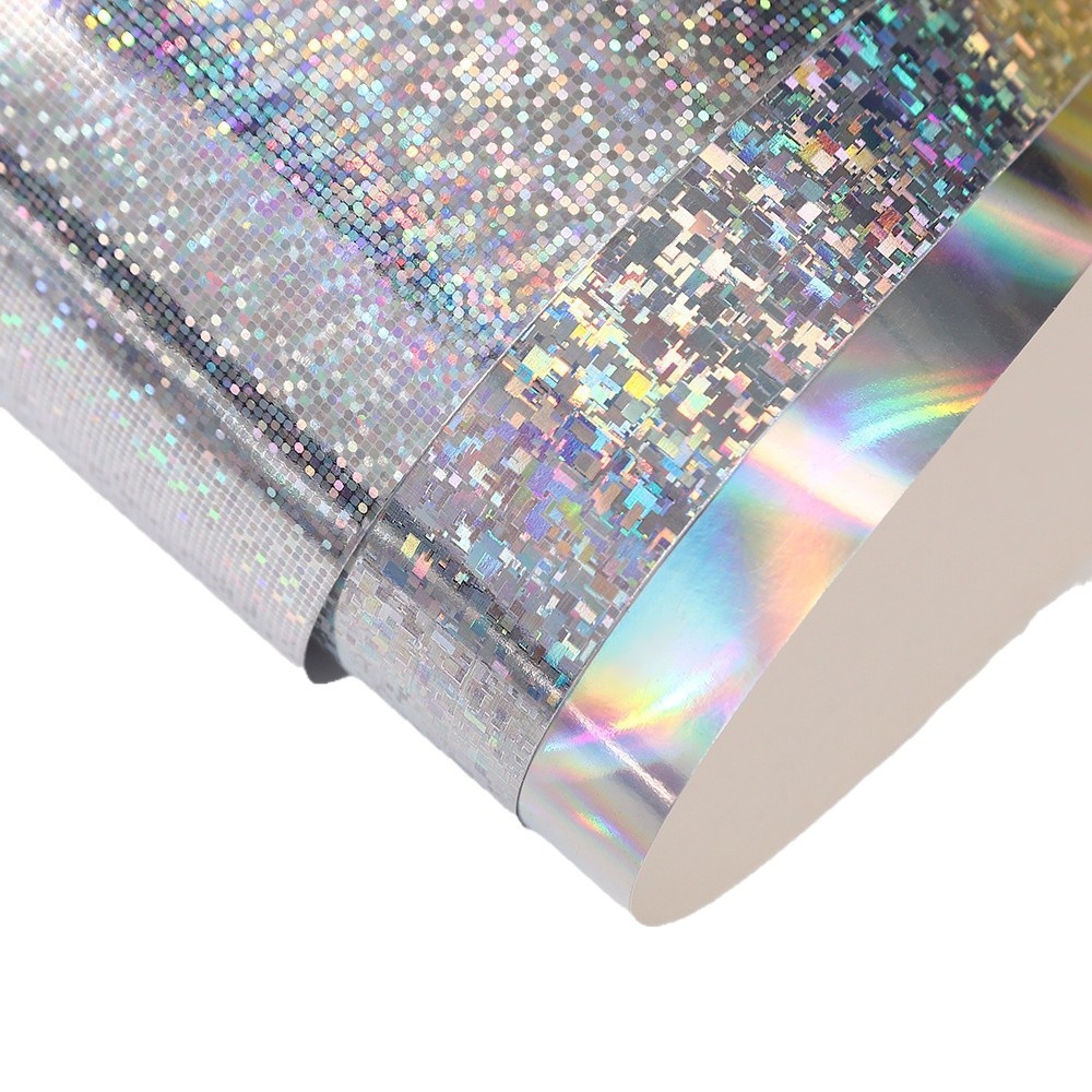 Papel láser de color medalla de papel de fondo brillante papel de tarjeta láser plateado punto de plata de doble fondo brillante