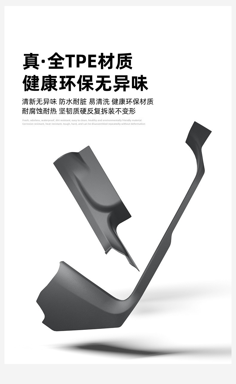 Suitable for Tesla Model Yl Front and Rear Door Sill Strips, Felt Protective Panels, Anti-Kick Pads, Tpe Soft Rubber, Dirt-Resistant