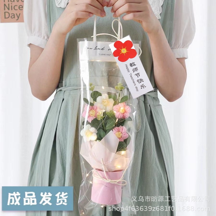 Regalos del día del maestro, ramos de hojaldre de punto creativo, puestos terminados, regalos de cumpleaños para niñas, maestros y empleados al por mayor