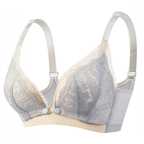 Pregnant women's nursing bras, underwear, wire-free bras, pregnancy front-opening breast-feeding clothes, spring and summer new styles
