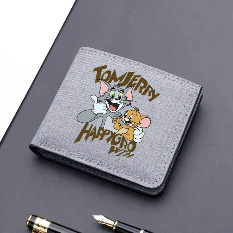 Короткое denim кошелек с молнией в виде мультфильма