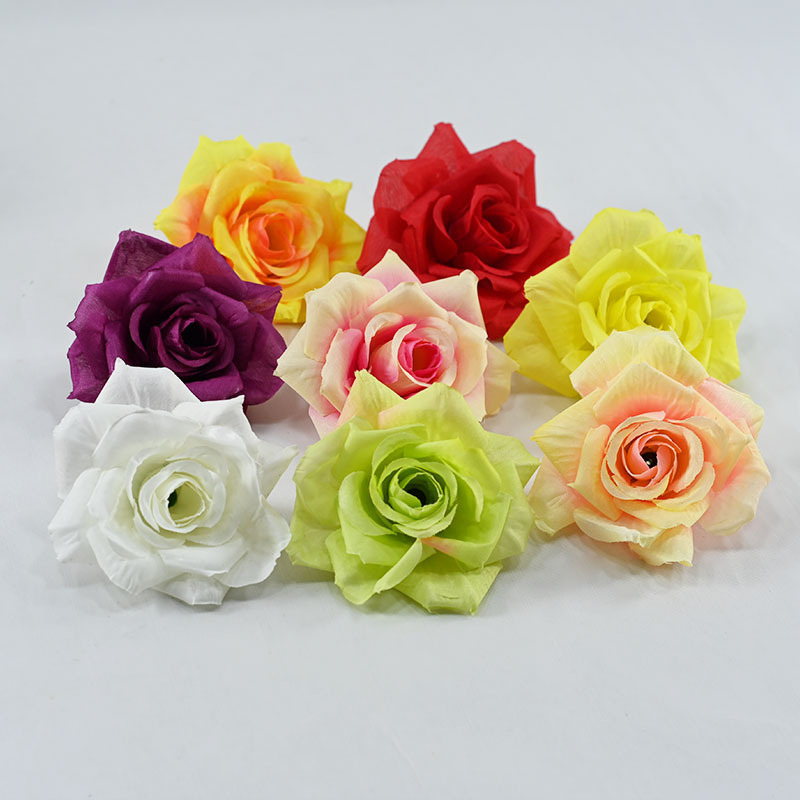 Simulated Flower Rose Artificial High-End 10cm Silk Head DIY Silk Flower Headdress Wedding Creative Flower Home Decoration