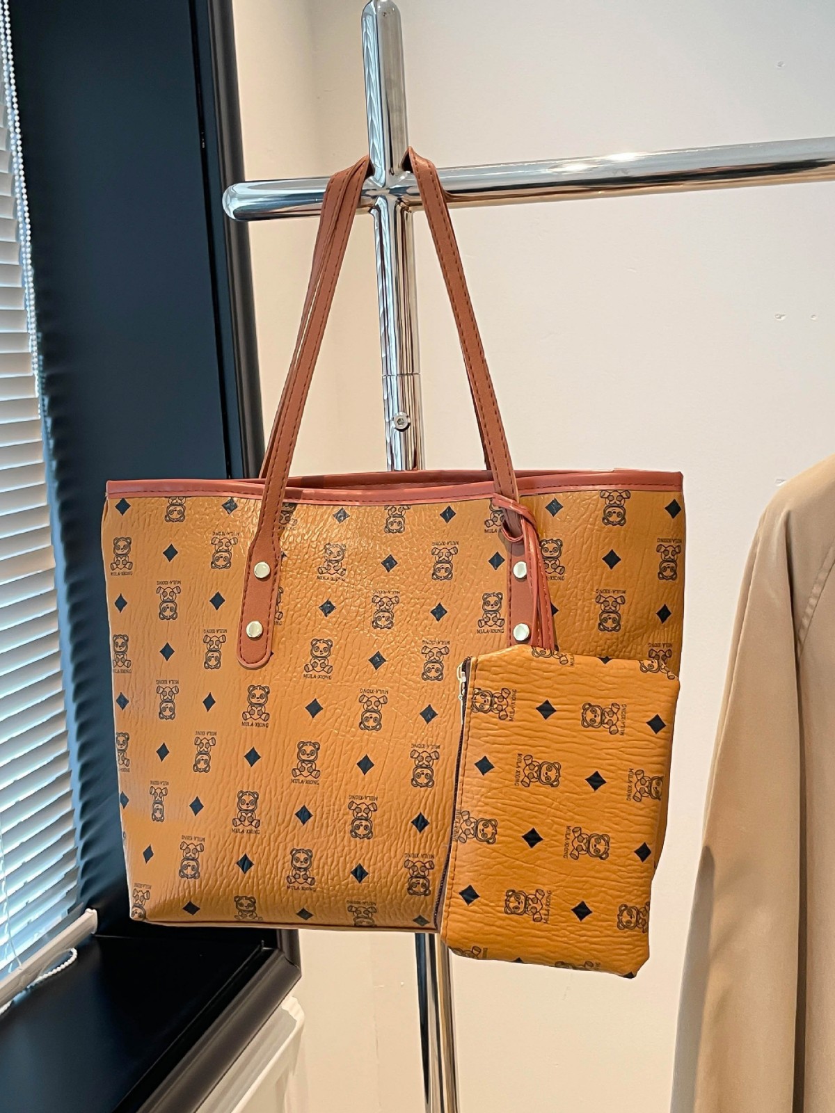 Bolsa de impresión retro para mujeres 2026 nuevo bolso de hombro de gran capacidad de moda de dos piezas bolso de viaje image 4