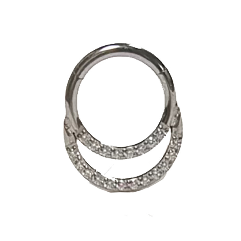 Physiological nose piercing with zircon