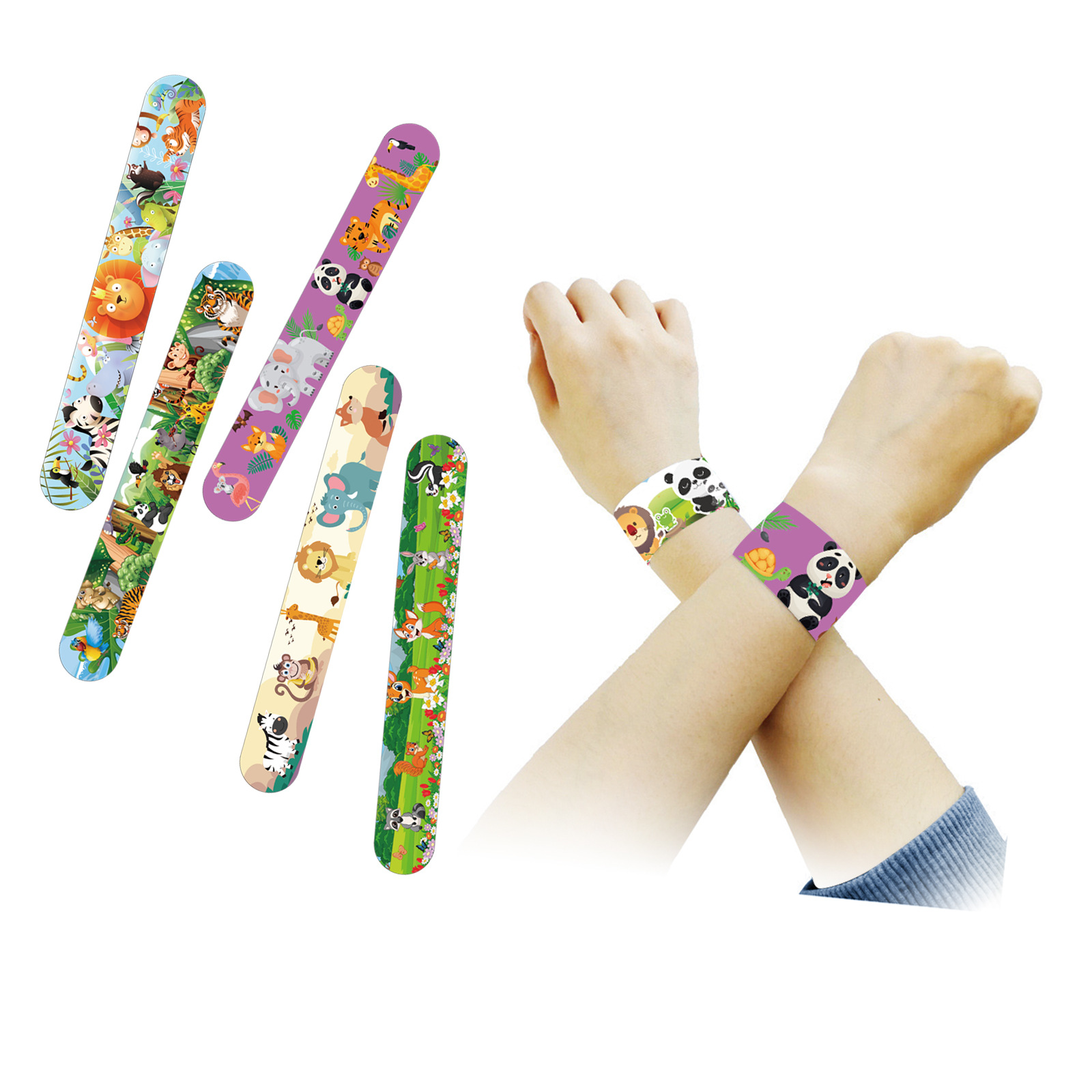 Animales forestales transfronterizos anillo de pvc tema animal de la selva pulsera anillo