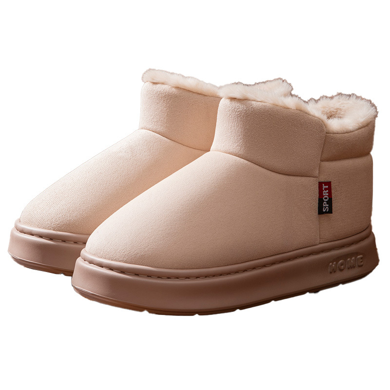 Zapatillas de algodón transfronterizas para hombre con cubierta de talón, nuevo estilo de suela gruesa y cálida para invierno, adecuadas para uso al aire libre, nuevas zapatillas de algodón versátiles con forro polar para mujer, disponibles para etiquetado y envío directo.