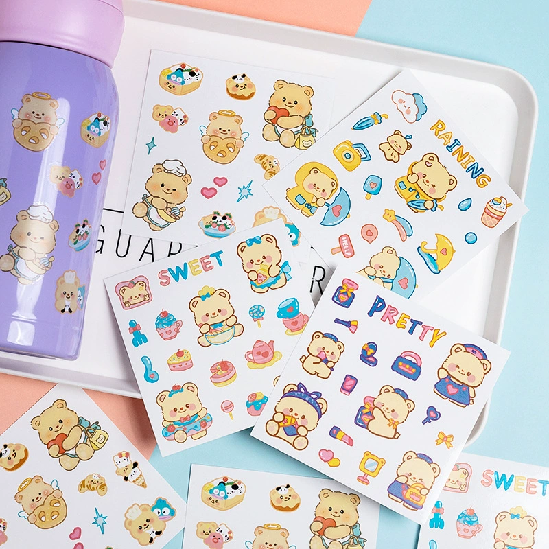 Наклейки для детей, наклейки с медведем Винни-Пухом, материал «сделай сам», наклейки для планировщика чашки с водой, милые наклейки с героями мультфильмов, оптовая продажа.