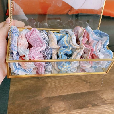 Set Pig Bowel Hair Ring College Style Girl Cute Hair Rope Hair Accessories Fat Intestines Hair Ring Simple Tie Head Headwear Wholesale (Saç üçün rezinlər) - valley-color-10