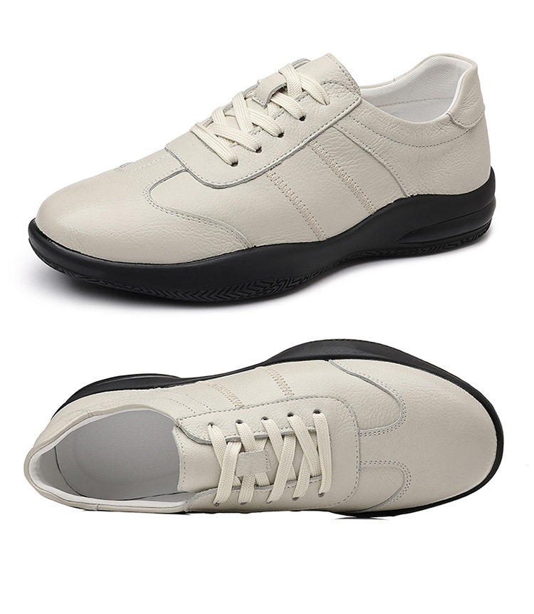 Giày da lỗ nam da bò lớp đầu, đế mềm chống trượt, thoáng khí, kiểu sneaker thể thao — Giày bệt GX màu trắng kem 88332, Giày bệt GX màu đen 88332 chi tiết 29