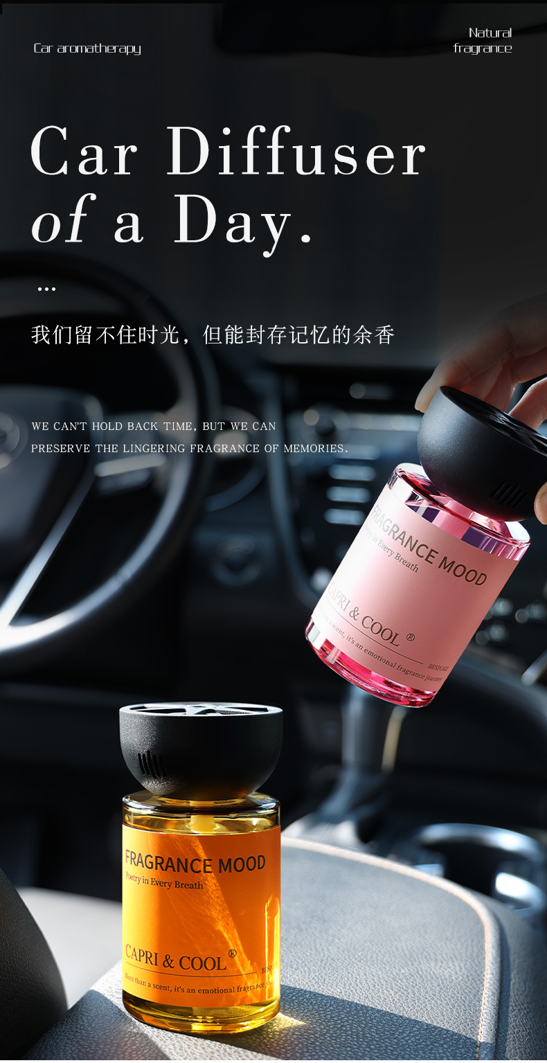 Car Fragrance Diffuser, In-Car Decoration, High-End Car Fragrance, Long-Lasting Premium Car Scent, Odor Removal