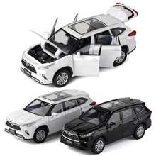 JKM玩具合金汽车模型1:32 2022丰田汉兰达轿跑国内版SUV声光转向