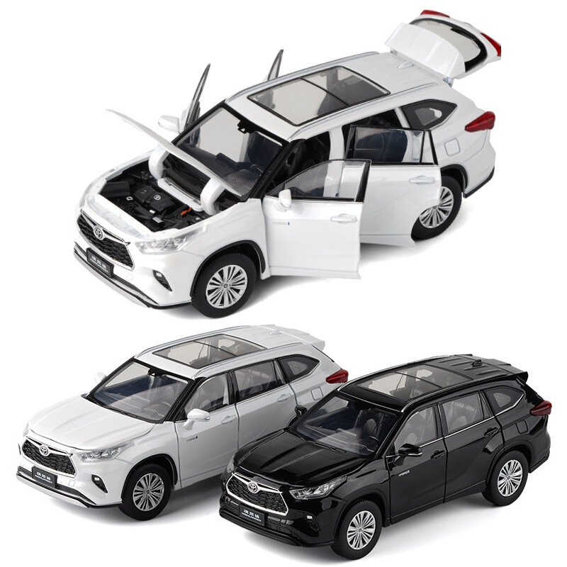 JKM toy alloy car Model 1:32 2022 Toyota Highlander sedan domestic version SUV sound and light steering