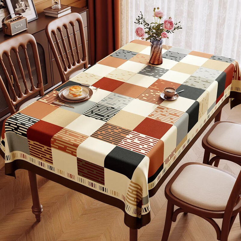 American-Style Tablecloth, Waterproof, Oil-Proof, No-Wash, 2026 New Model, Light Luxury, High-End Feel, Rectangular, Ambiance-Enhancing Dining Tablecloth