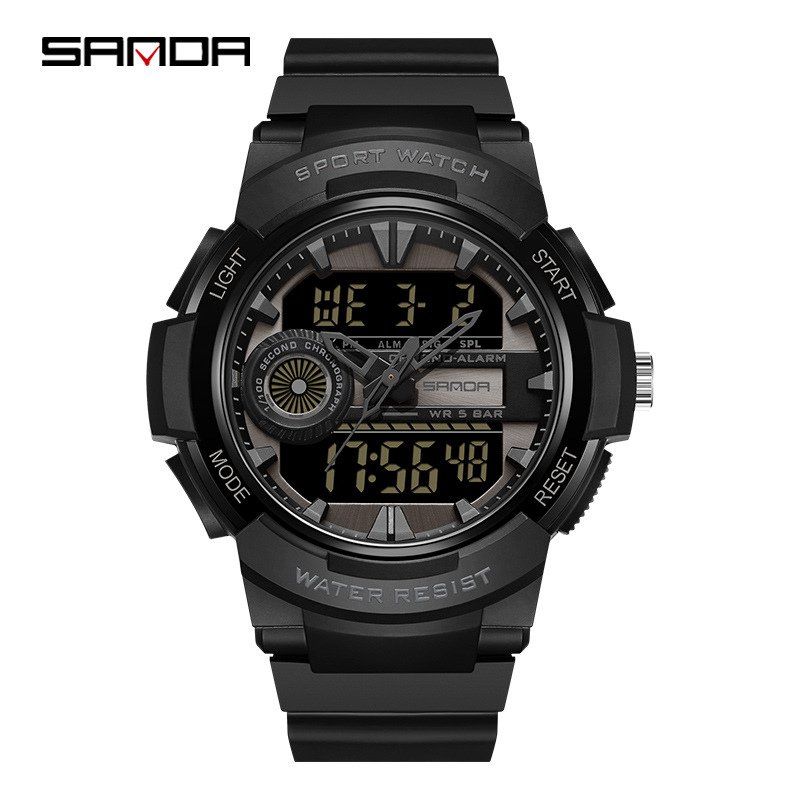 Sanda reloj nuevo 6082 reloj de moda Corea del Sur casual simple reloj deportivo multifuncional reloj electrónico