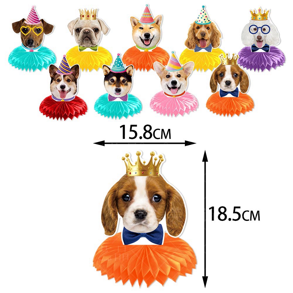 Nueva mascota perro tema fiesta de cumpleaños decoración panal decoración perro fiesta decoración de escritorio