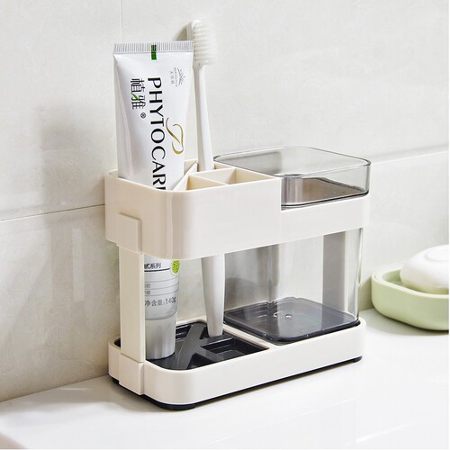 Simple toothbrush holder set, bathroom couple toothbrush rack, mouthwash cup, toothpaste box, toothbrush holder