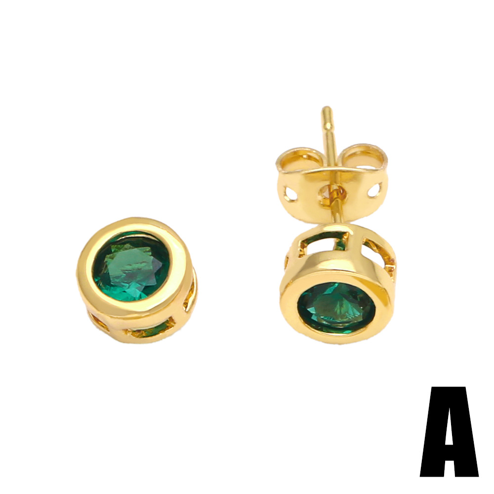 Fashion Heart Shape Flower Copper Ear Studs Inlay Zircon Copper Earrings