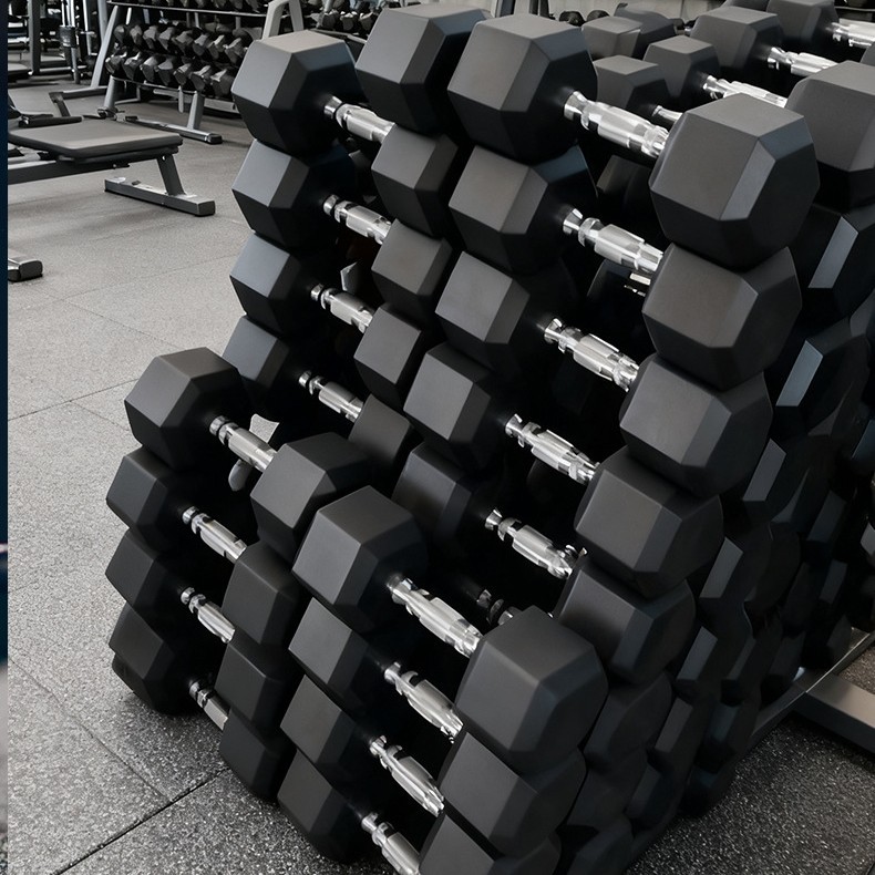 Hexagonal cubierta de peso gimnasio de peso doméstico en forma de peso pesas negras fijas pequeñas fuerzas deportivas de peso pesas hexagonales