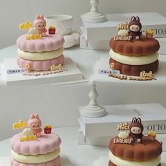 インターネット有名人のソフトラバーラブケーキデコレーションオーナメントクリエイティブかわいいラブブデザートベーキングデコレーションプラグイン