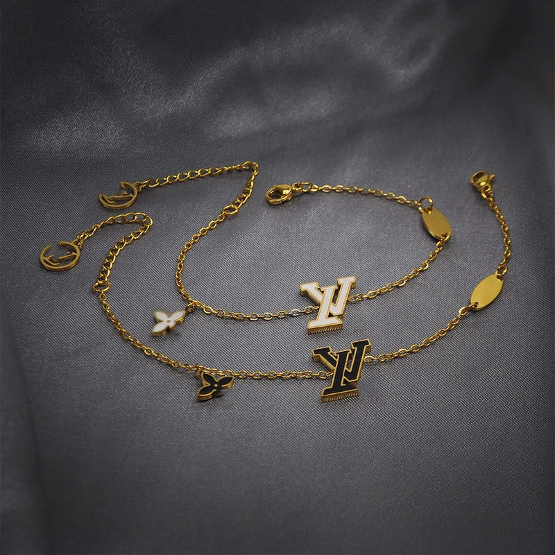 Donkey Plus New Premium Edition Flower L Letter Bracelet Electroplated 18K Gold Fashion Versatile Manufacturer Wholesale