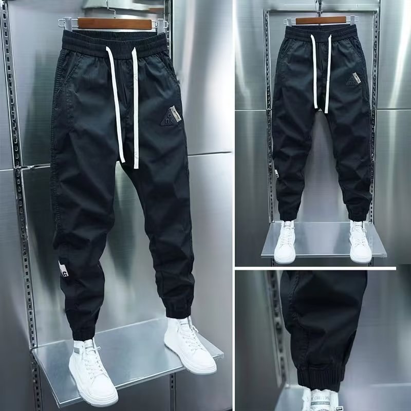 Men's Clothing brand ice silk casual pants for men, summer thin overalls,ankle tie harem men's sports pants, long pants_voghion.com