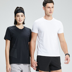 夏季男士圓領寬鬆運動T恤排汗速乾冰絲透氣涼感健身跑步訓練短袖