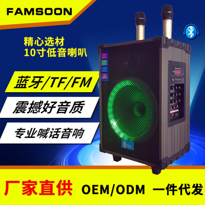 厂家跨境外贸10寸拉杆音箱吉他歌手户外移动广场舞K歌音响双话筒|ms