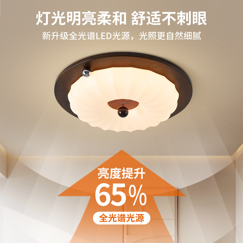 Gu casa antiguo dormitorio luces de techo de alto nivel de color nuez retro nuevo estilo chino de madera sólida luz de la habitación 357L