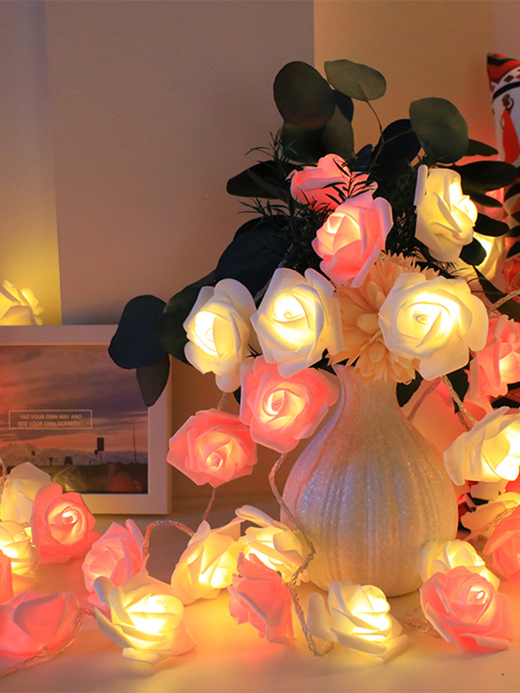 Rose small colored lights led simulation rose small colored lights string lights indoor proposal Valentine's Day Tanabata atmosphere lights