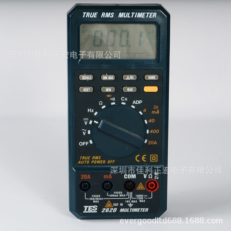 泰仕TES-2620 真有效值自动量程显示真均方根值数字式电表