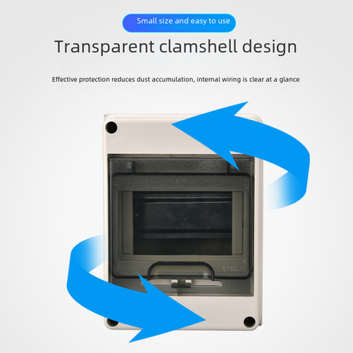 Outdoor and Indoor Waterproof Box 5 Circuit Box, Plastic Waterproof Box with Transparent Cover, Surface Mounted Distribution Box, Flame Retardant Material