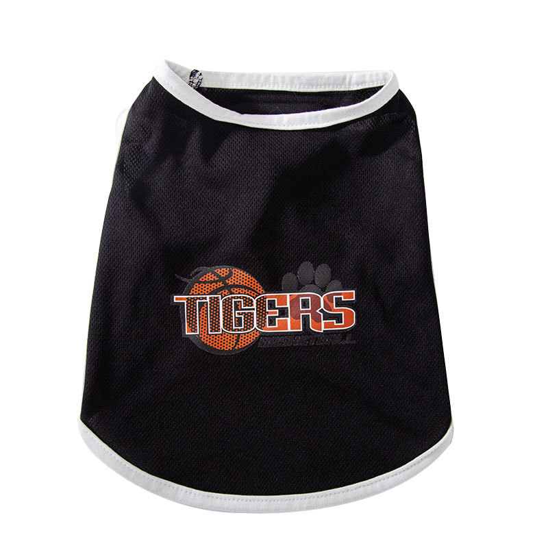 Bulldog perro mediano y pequeño perro mascota ropa de baloncesto de dos patas Perro verano francés cubo transpirable ojo de pájaro Chaleco de tela