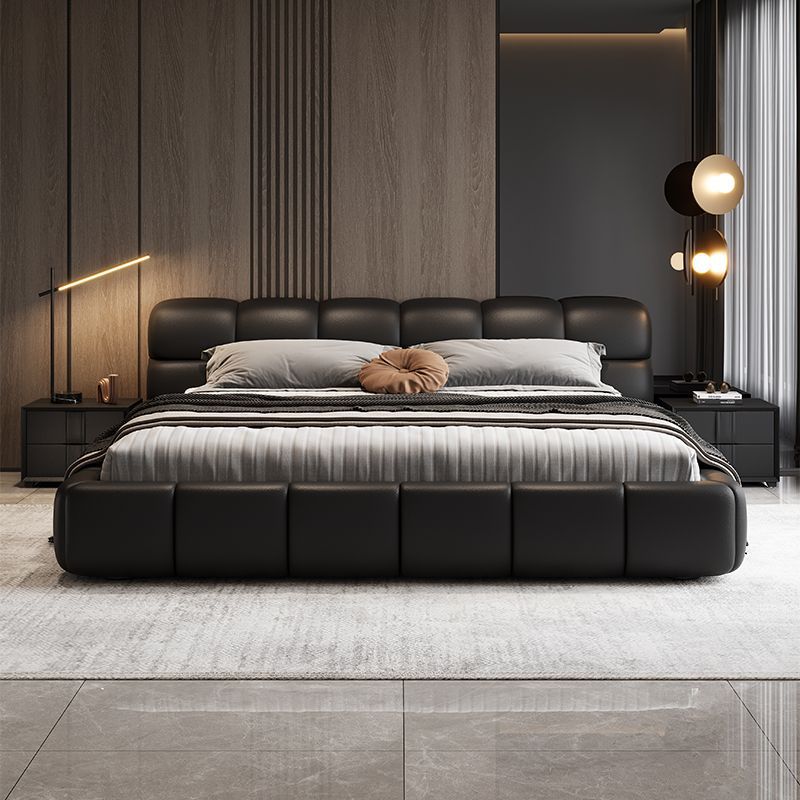 Puff Bed Master Bedroom Atmospheric Wedding Bed Modern Simple Black Storage Italian Minimalist Double Bed Wood