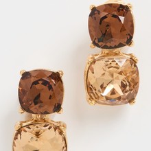 青岛饰品 欧美模特同款树脂钻耳钉 咖色耳钉 蓝色耳饰 流行时尚
