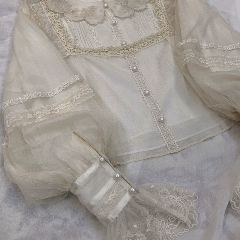 Рубашка, короткая молния фонарик? Lolita стиль, puff sleeves