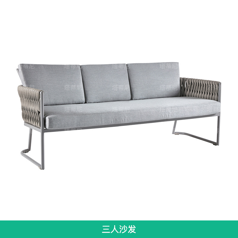 Sofá de patio exterior, conjunto de muebles de ocio para balcón de villa, sofá de ratán resistente al agua y al sol para terraza de jardín exterior. image 9