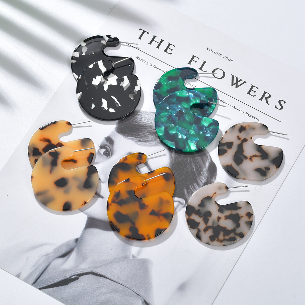 Earrings Classification Leopard Printing G-shaped Earrings
