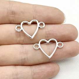 外贸锌合金饰品配件 爱心桃心 镂空桃心连接件