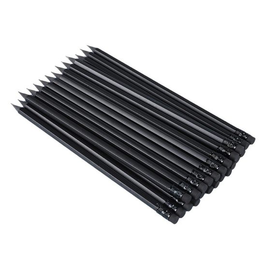 Imitation Black Wood Pencil Rod Hb2B Kidsren Practice Writing Student Writing Pencil with Eraser Head