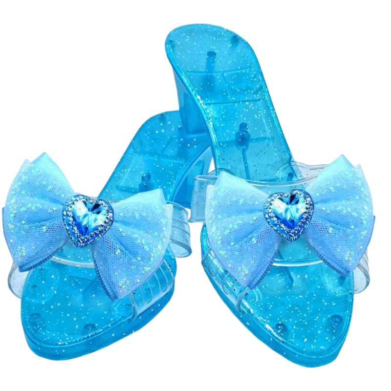 Cross-Border Amazon Girls' Pretend Play Accessories Princess Shoes Toy Ball Party Dress-Up Girls' Crystal Shoes