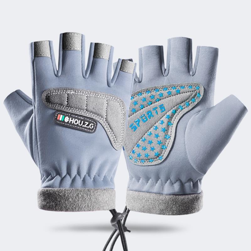 Guantes para niños con forro polar medio dedo niños y niñas otoño e invierno cálido a prueba de viento impermeable antideslizante niños estudiante deportes equitación