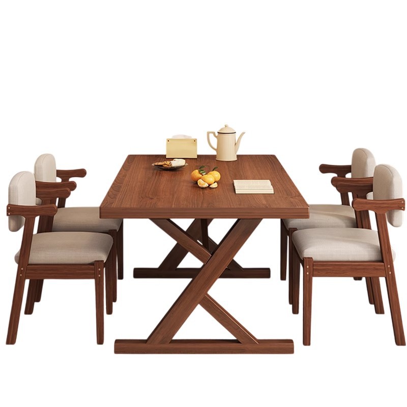Mesa de comedor de madera maciza 2025, nueva mesa de comedor doméstica pequeña, sala de estar, mesa de comedor rectangular, combinación de sillas