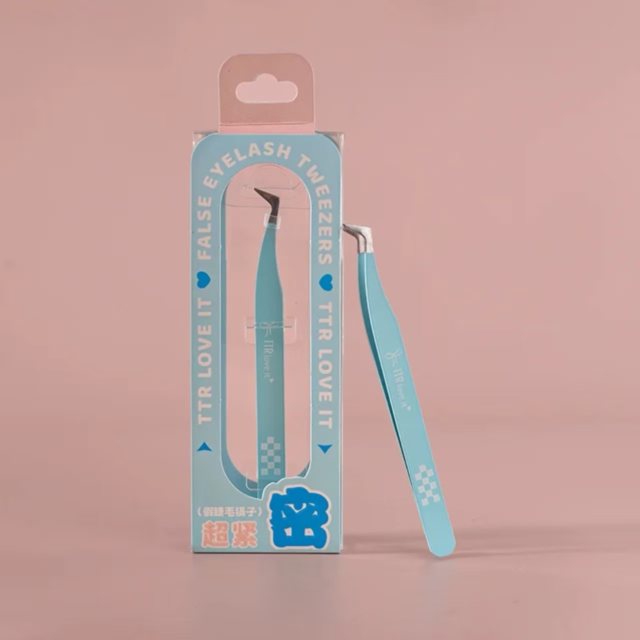 Kameng Stainless Steel Tweezers Set with Non-Slip Plastic Covers for Eyelash Extensions, Curved and Straight Tips, Transparent Anti-Static Tweezers Protection