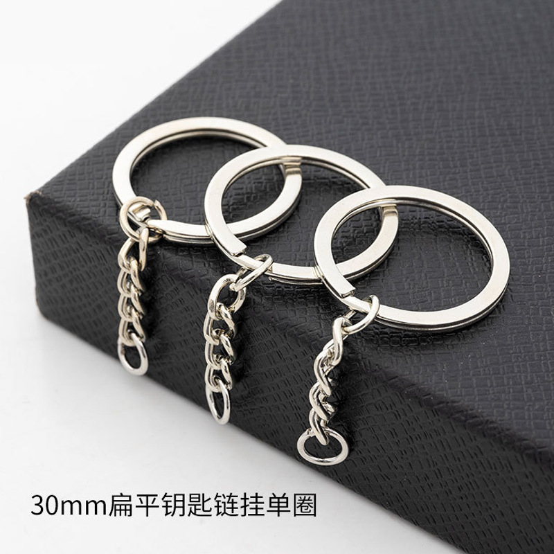 在庫あり キーホルダー 30mm フラットリング 4連チェーン + 303 ロブスタークラスプ ホーンネイル キーチェーン キーリング ラウンドリング 車の鍵|undefined