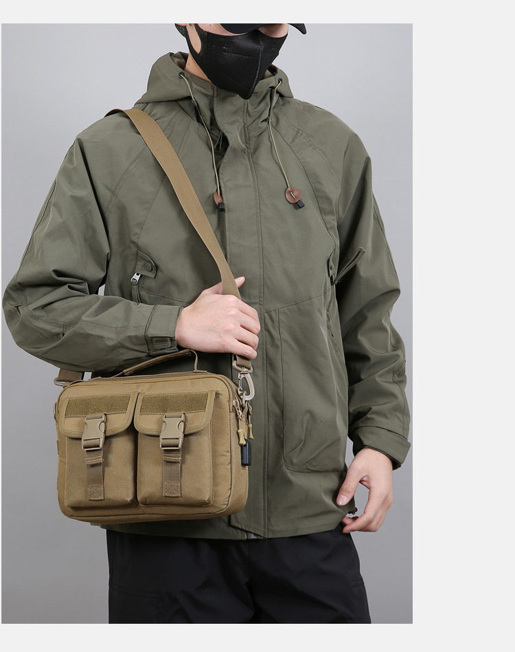 Single-shoulder bag, outdoor tactical multi-functional USB charging crossbody bag, military camouflage backpack, travel outdoor cycling bag undefined