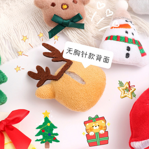 Autumn and winter new Christmas brooch snowman plush elk Japanese cartoon diy pendant cute bag animal ornaments