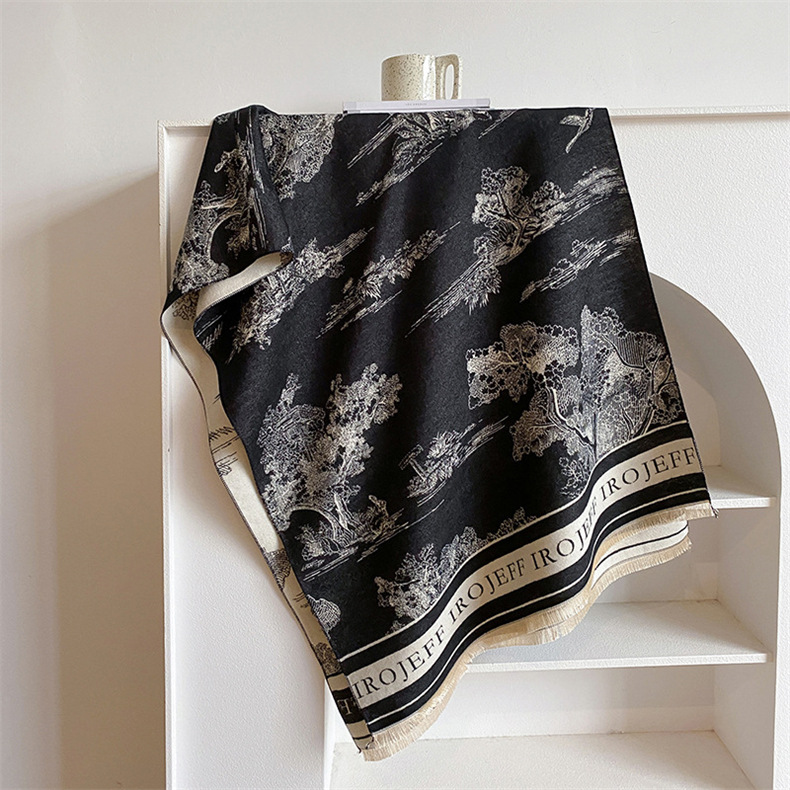 Nuovo Jacquard per Sciarpa Versatile, Scialle Caldo in Cashmere, Sciarpa in Stile Invernale_voghion.com