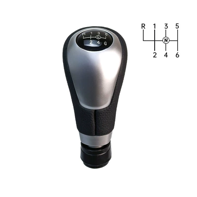 Suitable for Mercedes-Benz W176W246 manual transmission gear shift knob in silver, cabin accessory (Cab and accessories) - r-on-the-top-left-with-an-n-mark-6th-gear